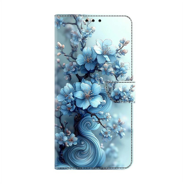 Калъф тип портмоне за Samsung Galaxy А57 5G - сини цветя Калъф тип портмоне за Samsung Galaxy А57 5G - сини цветя