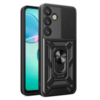 Хибриден гръб със стойка и слайдър за камера за Samsung Galaxy А57 5G - черен