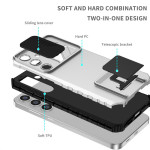 Хибриден гръб със стойка и слайдър за камера за Samsung Galaxy А57 5G - бял - 2