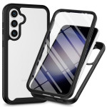 Цялостен гръб от силикон и пластмаса за Samsung Galaxy А57 5G - прозрачен с черна рамка
