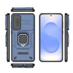 Хибриден гръб със стойка и слайдър за камера за Samsung Galaxy S25 Edge - тъмно син - 2
