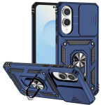 Хибриден гръб със стойка и слайдър за камера за Samsung Galaxy S25 Edge - тъмно син