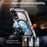 Хибриден гръб с кръгла метална стойка за Samsung Galaxy S25 Edge - сив - 0