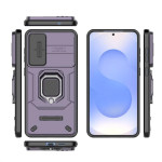Хибриден гръб със стойка и слайдър за камера за Samsung Galaxy S25 Edge - тъмно лилав - 2