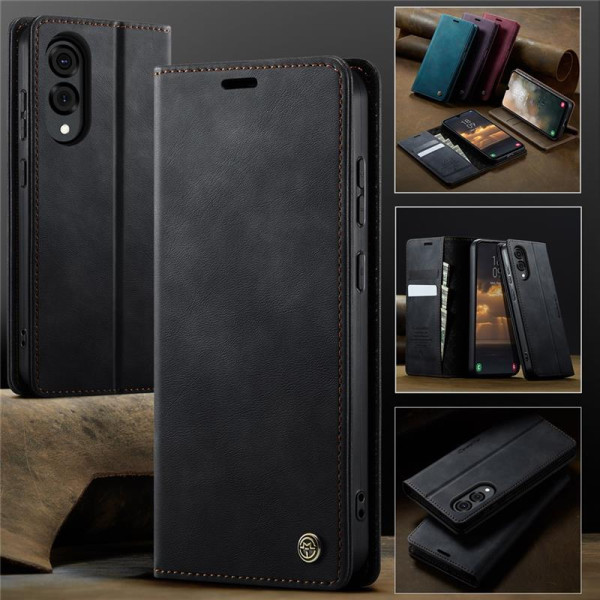 Кожен калъф страничен flip марка CASEME за Samsung Galaxy S25 Edge – черен Кожен калъф страничен flip марка CASEME за Samsung Galaxy S25 Edge – черен