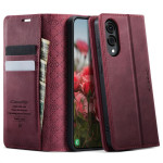 Кожен калъф страничен flip марка CASEME за Samsung Galaxy S25 Edge – винено червен - 3 Кожен калъф страничен flip марка CASEME за Samsung Galaxy S25 Edge – винено червен - 3