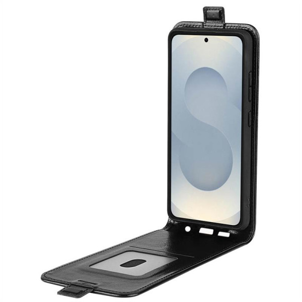 Кожен калъф flip за Samsung Galaxy S25 Edge - черен Кожен калъф flip за Samsung Galaxy S25 Edge - черен