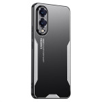 Алуминиев гръб за Samsung Galaxy S25 Edge - черен със сребрист ръб