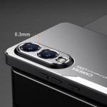 Алуминиев гръб за Samsung Galaxy S25 Edge - черен със сребрист ръб - 2