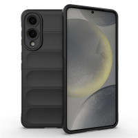 Подсилен силиконов гръб на ленти за Samsung Galaxy S25 Edge - черен