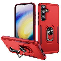 Хибриден гръб със стойка за Samsung Galaxy S25 FE - червен