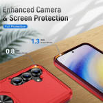 Хибриден гръб със стойка за Samsung Galaxy S25 FE - червен - 3
