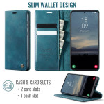 Кожен калъф страничен flip марка CASEME за Samsung Galaxy S25 FE – тюркоазен - 2 Кожен калъф страничен flip марка CASEME за Samsung Galaxy S25 FE – тюркоазен - 2