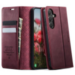 Кожен калъф страничен flip марка CASEME за Samsung Galaxy S25 FE – винено червен Кожен калъф страничен flip марка CASEME за Samsung Galaxy S25 FE – винено червен