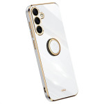 Силиконов гръб със стойка тип пръстен марка XINLI за Samsung Galaxy S25 FE - бял