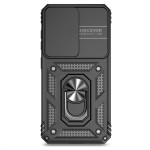 Хибриден гръб със стойка и слайдър за камера за Samsung Galaxy S25+ - черен - 2