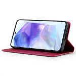 Кожен калъф тип портмоне марка LC.IMEEKE за Samsung Galaxy S25+ - малинов - 3