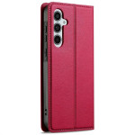 Кожен калъф тип портмоне марка LC.IMEEKE за Samsung Galaxy S25+ - малинов - 1