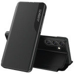 Тънък кожен калъф тип портмоне с прозорче за Samsung Galaxy S25+ – черен Тънък кожен калъф тип портмоне с прозорче за Samsung Galaxy S25+ – черен