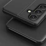 Тънък кожен калъф тип портмоне с прозорче за Samsung Galaxy S25+ – черен - 0 Тънък кожен калъф тип портмоне с прозорче за Samsung Galaxy S25+ – черен - 0