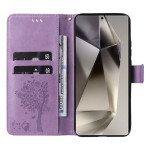 Калъф тип портмоне с дърво за Samsung Galaxy S25 Ultra - лилав - 0 Калъф тип портмоне с дърво за Samsung Galaxy S25 Ultra - лилав - 0