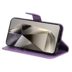 Калъф тип портмоне с дърво за Samsung Galaxy S25 Ultra - лилав - 1 Калъф тип портмоне с дърво за Samsung Galaxy S25 Ultra - лилав - 1