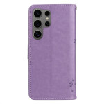 Калъф тип портмоне с дърво за Samsung Galaxy S25 Ultra - лилав - 2 Калъф тип портмоне с дърво за Samsung Galaxy S25 Ultra - лилав - 2