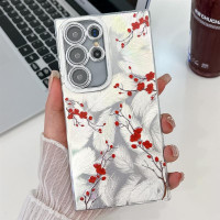 Силиконов гръб за Samsung Galaxy S25 Ultra - червени цветя
