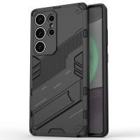 Хибриден гръб със стойка марка BIBERCAS за Samsung Galaxy S25 Ultra - черен