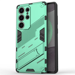 Хибриден гръб със стойка марка BIBERCAS за Samsung Galaxy S25 Ultra - зелен металик