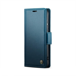 Кожен калъф страничен flip марка CASEME за Samsung Galaxy S25 Ultra &ndash; син