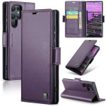 Кожен калъф страничен flip марка CASEME за Samsung Galaxy S25 Ultra &ndash; лилав - 1