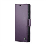 Кожен калъф страничен flip марка CASEME за Samsung Galaxy S25 Ultra &ndash; лилав