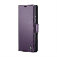 Кожен калъф страничен flip марка CASEME за Samsung Galaxy S25 Ultra &ndash; лилав