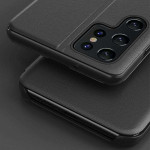 Тънък кожен калъф тип портмоне с прозорче за Samsung Galaxy S25 Ultra – черен - 0 Тънък кожен калъф тип портмоне с прозорче за Samsung Galaxy S25 Ultra – черен - 0