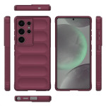Подсилен силиконов гръб на ленти за Samsung Galaxy S25 Ultra - винено червен - 1