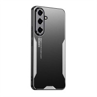 Алуминиев гръб за Samsung Galaxy S26 FE - черен със сребрист ръб