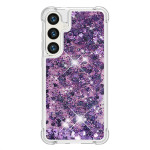 Силиконов гръб с течност с брокат за Samsung Galaxy S26 - лилав - 1 Силиконов гръб с течност с брокат за Samsung Galaxy S26 - лилав - 1