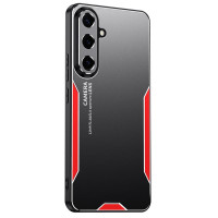 Алуминиев гръб за Samsung Galaxy S26 - черен с червена рамка