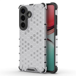 Хибриден гръб с ромбоидна шарка за Samsung Galaxy S26 - бял