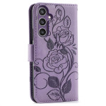 Кожен калъф тип портмоне с цветя за Samsung Galaxy S26+ - лилав - 0 Кожен калъф тип портмоне с цветя за Samsung Galaxy S26+ - лилав - 0