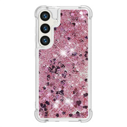 Силиконов гръб с течност с брокат за Samsung Galaxy S26+ - розов