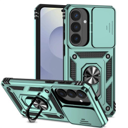Хибриден гръб със стойка и слайдър за камера за Samsung Galaxy S26+ - зелен