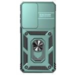 Хибриден гръб със стойка и слайдър за камера за Samsung Galaxy S26+ - зелен - 2
