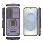 Хибриден гръб със стойка и слайдър за камера за Samsung Galaxy S26+ - тъмно лилав - 0