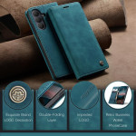Калъф страничен flip марка CASEME за Samsung Galaxy S26+ &ndash; тюркоазен - 2