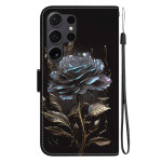 Кожен калъф тип портмоне за Samsung Galaxy S26 Ultra - черна роза - 1 Кожен калъф тип портмоне за Samsung Galaxy S26 Ultra - черна роза - 1