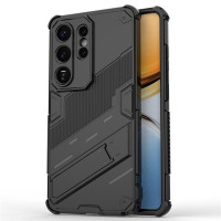 Хибриден гръб със стойка марка BIBERCAS за Samsung Galaxy S26 Ultra - черен