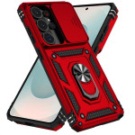Хибриден гръб със стойка и слайдър за камера за Samsung Galaxy S26 Ultra - червен - 1