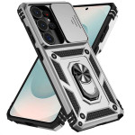 Хибриден гръб със стойка и слайдър за камера за Samsung Galaxy S26 Ultra - бял - 1